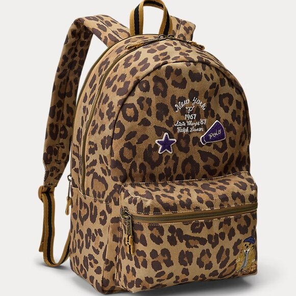 Polo Ralph Lauren Leopard Print Canvas Backpack - Brown main image 4